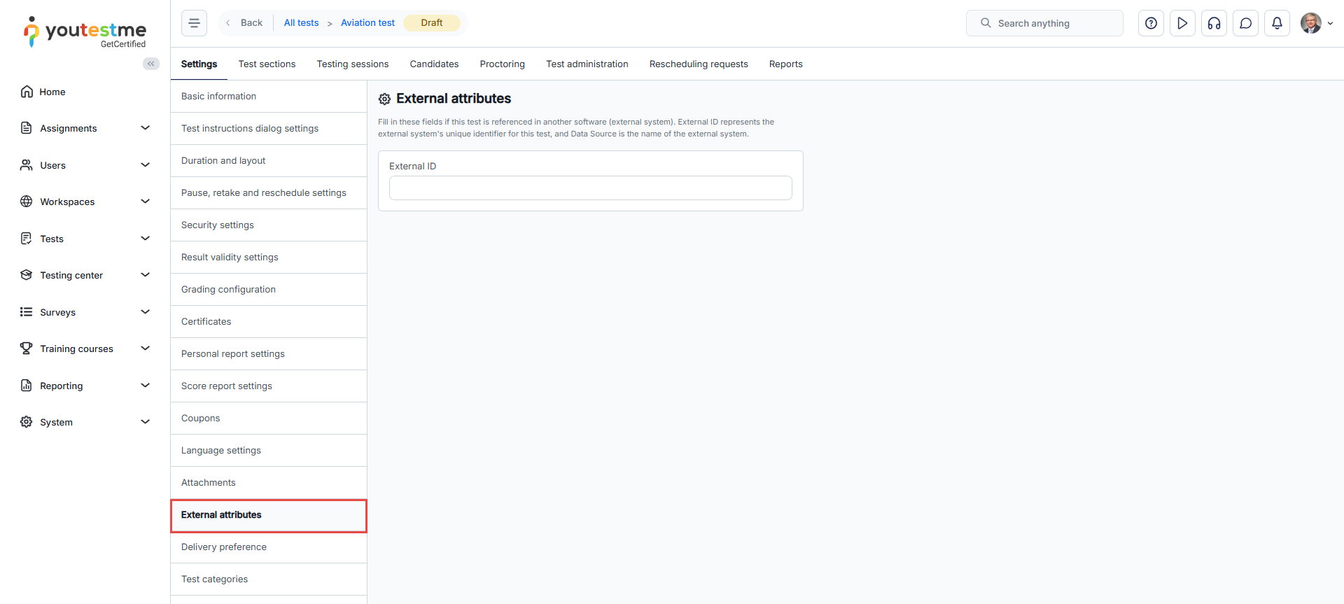 External attributes