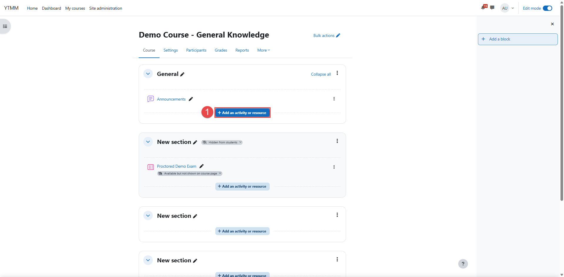 Adding external tool activity in Moodle
