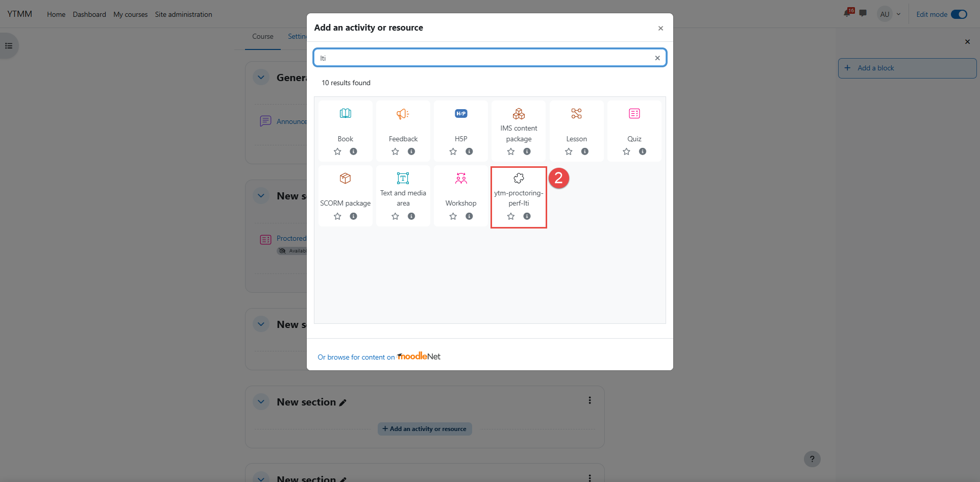Selecting the External tool activity