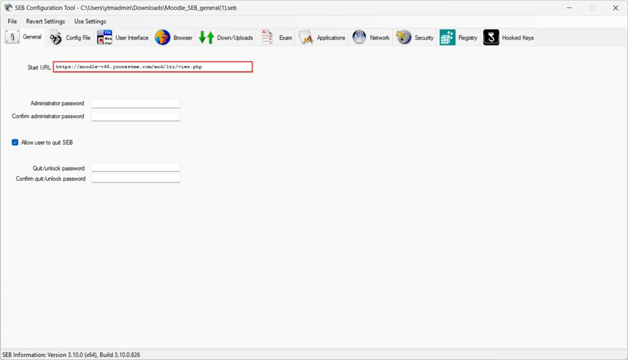 Reusing SEB configuration across multiple tests