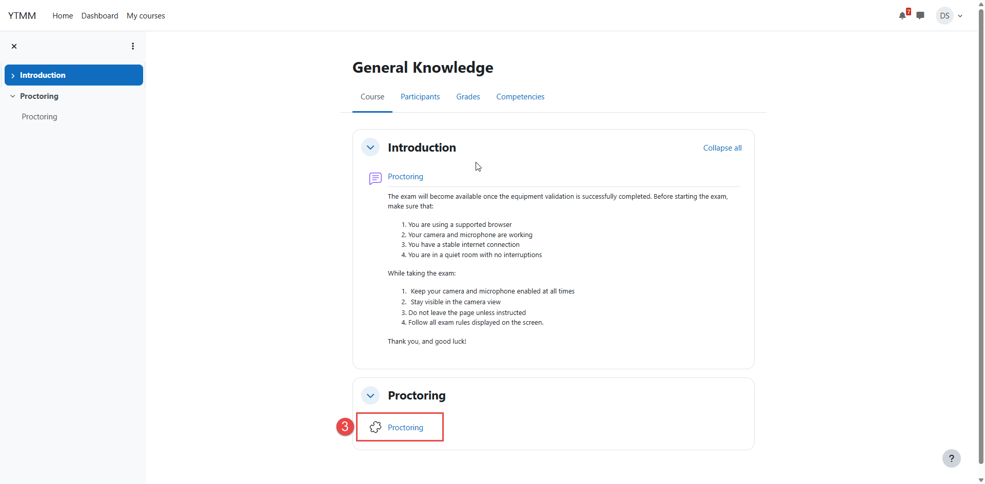 Equipment Verification activity in Moodle