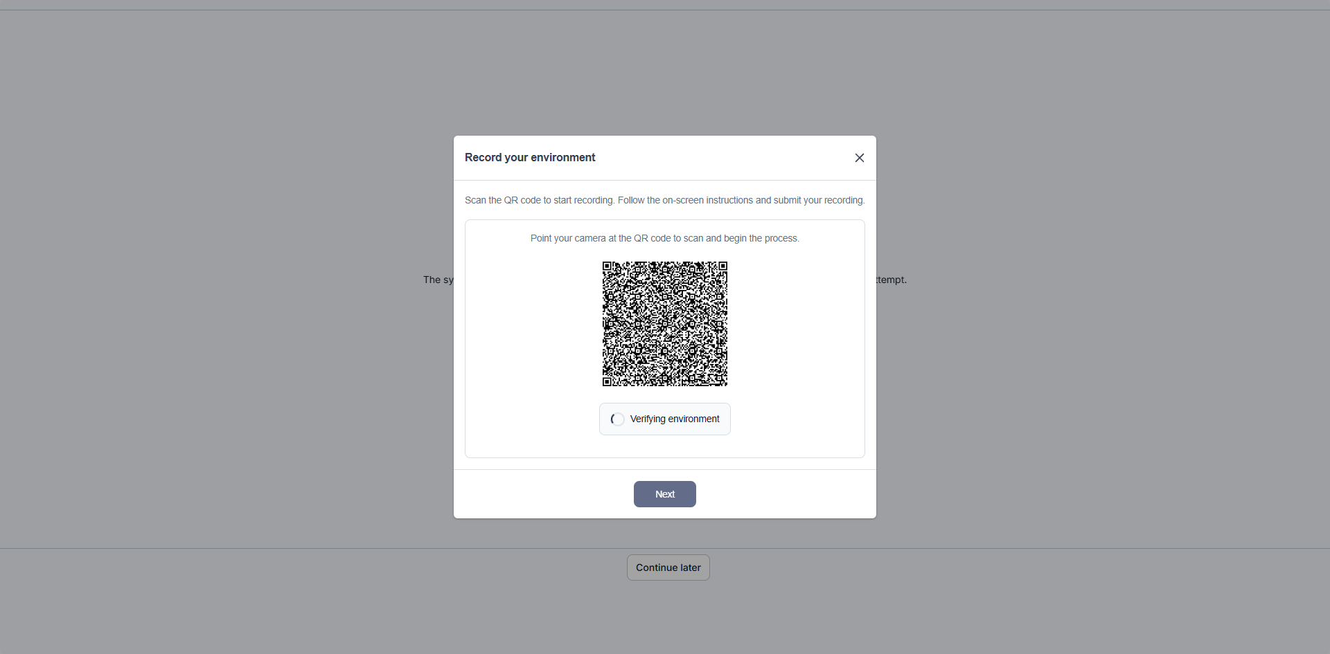 System check: room scan