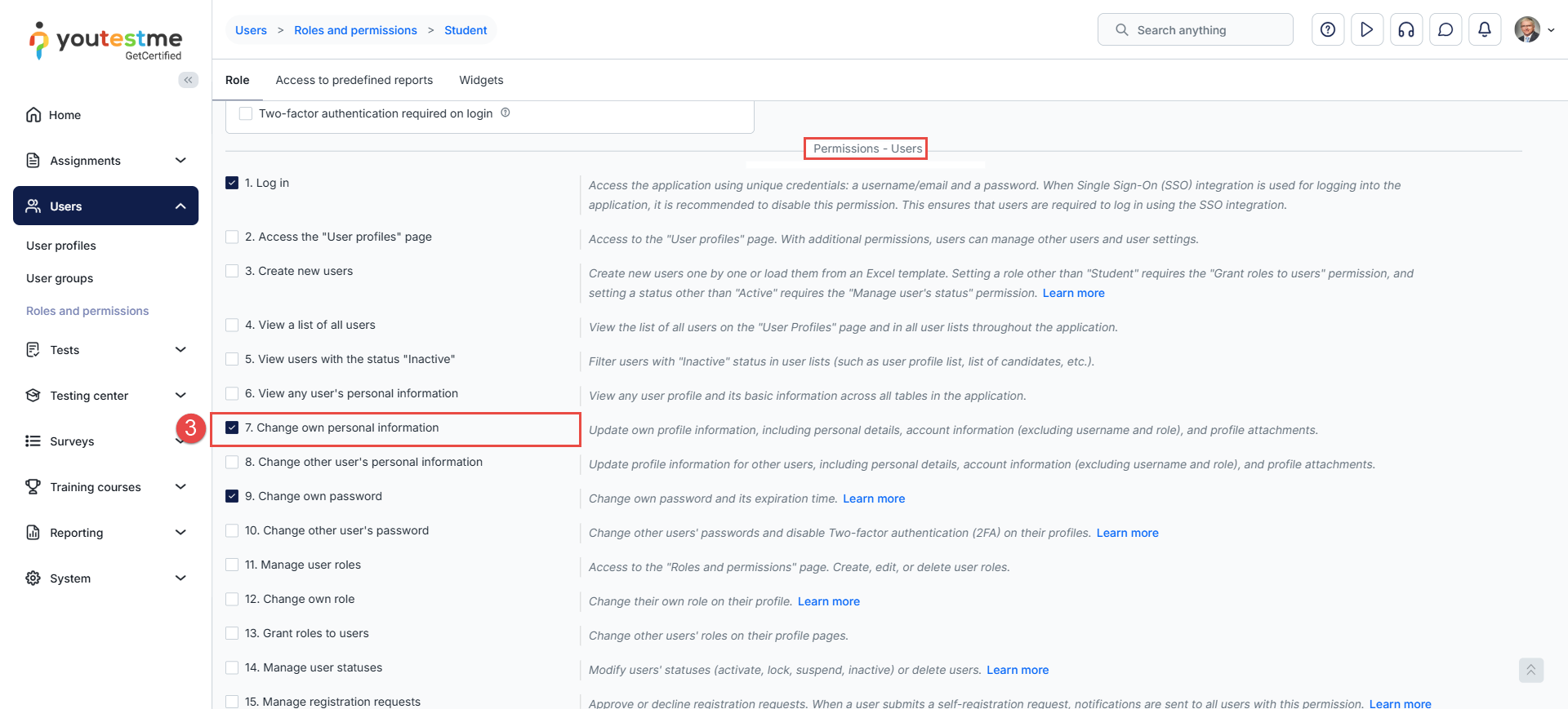 Edit profile permission