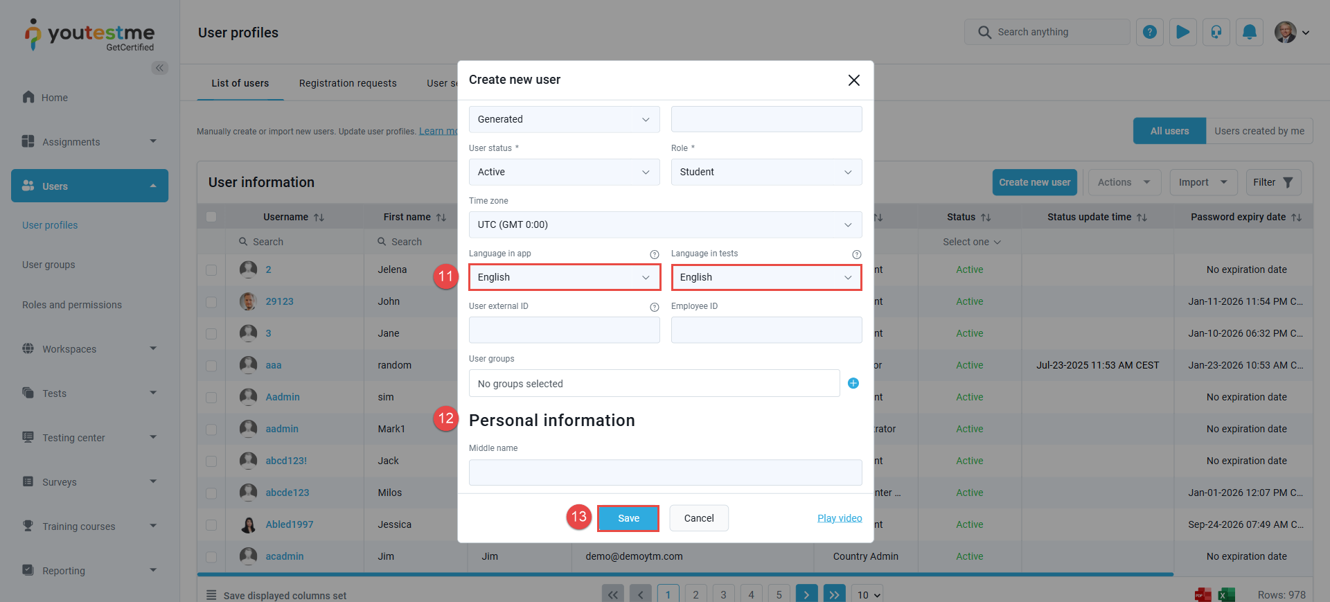 Personal information
