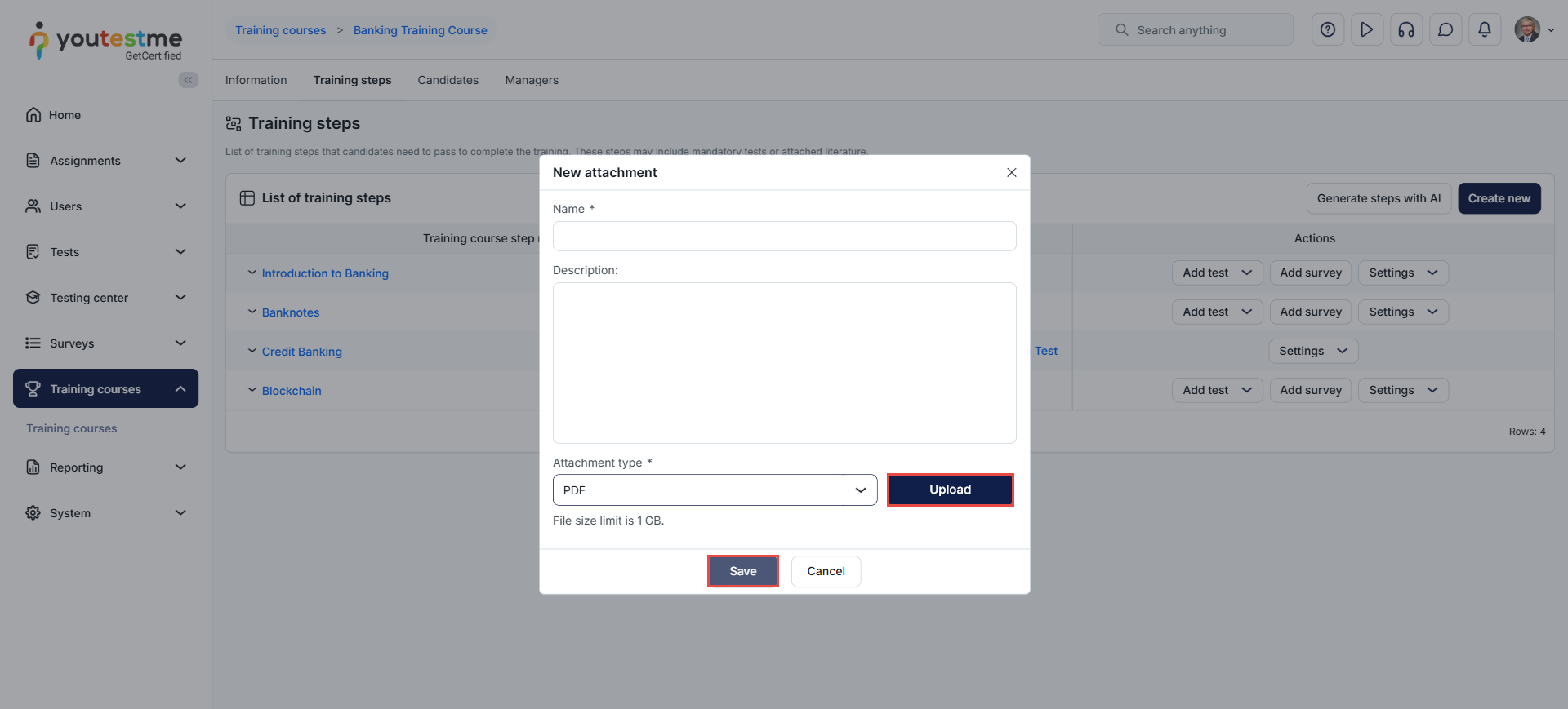 Upload a file