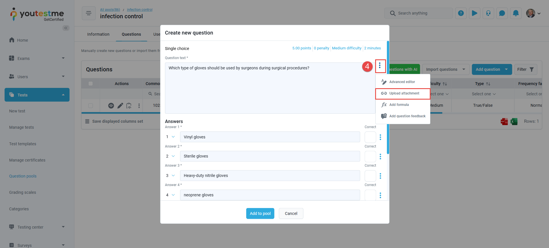 Upload attachment