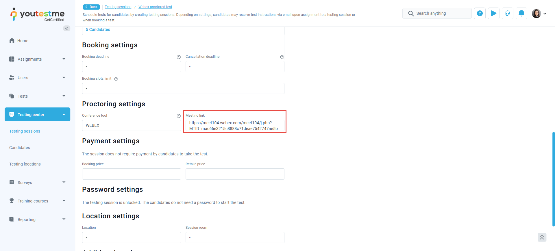 Webex Meeting link