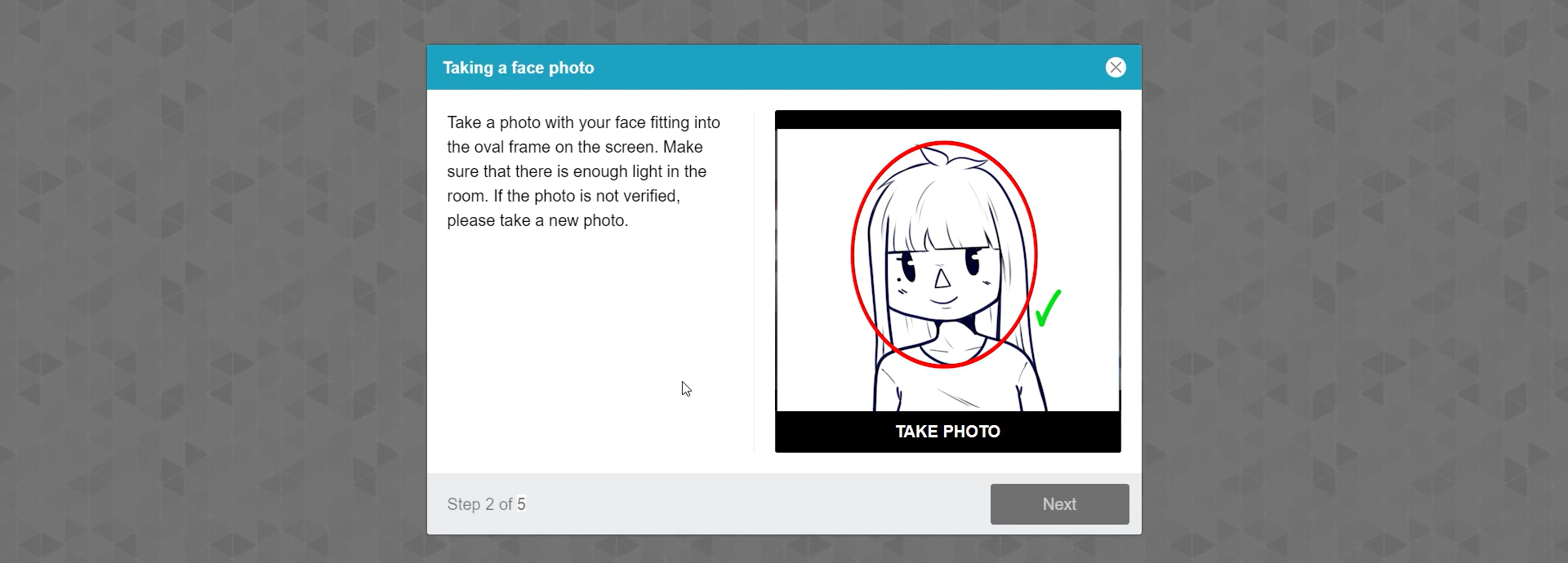 taking a face photo