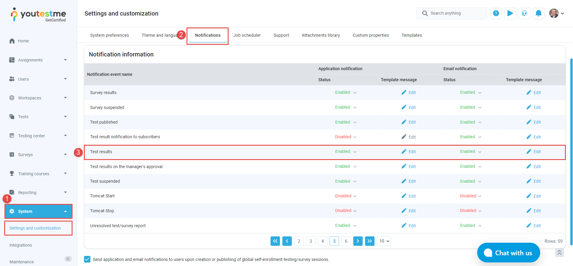 System- Settings and customization - Notifications