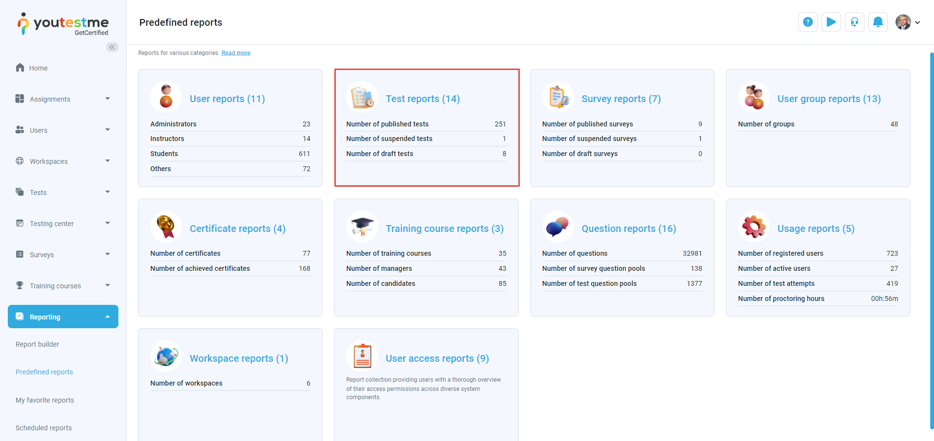 Reporting - Access Predifined reports