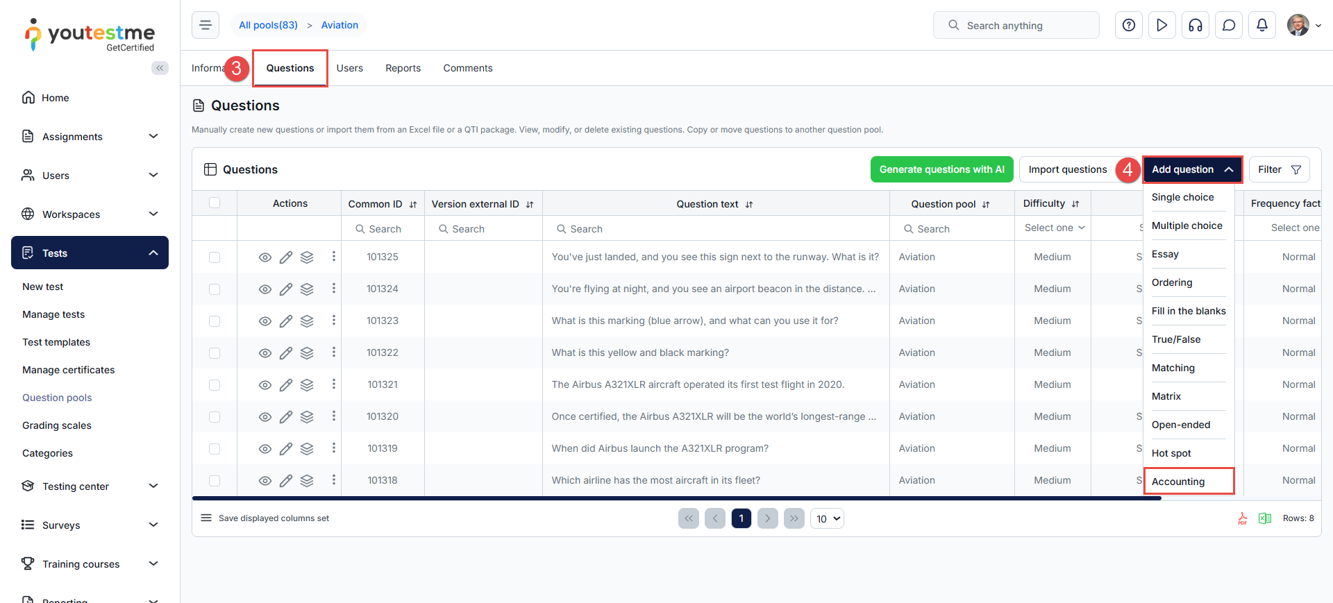 Add accounting question
